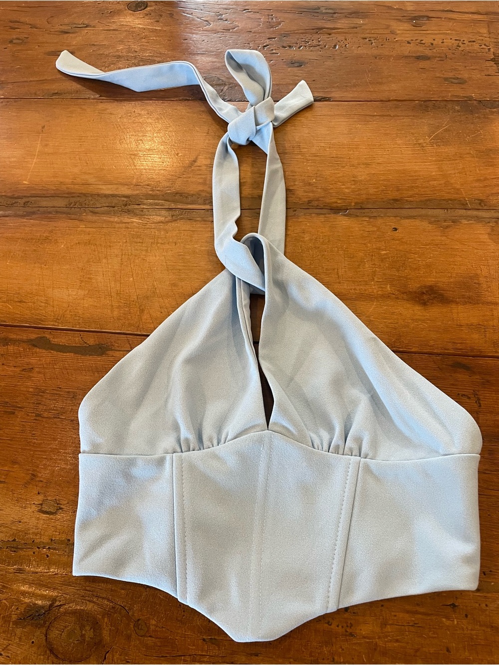Princess Polly Pale Blue Halter Crop Top